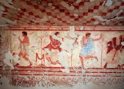 Ballerini e musicisti durante un banchetto da Etruscan