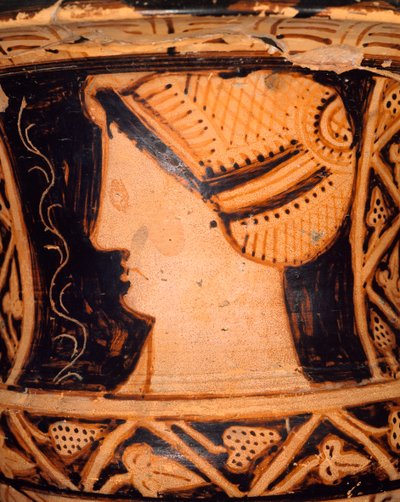 Dettaglio di un cratere a forma di calice da Spina (Emilia Romagna). Civiltà Etrusca, IV secolo a.C. da Etruscan