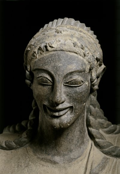ARTE ETRUSCA: Apollo (particolare). 510-490 a.C. circa. Da Veio, santuario di..., 510-490 ca. a.C. (terracotta) da Etruscan