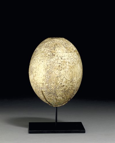 Uovo di struzzo inciso, c. metà VI secolo a.C. da Etruscan