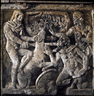 Arte etrusca: Ulisse nel regno dei morti sacrifica una pecora per consultare l