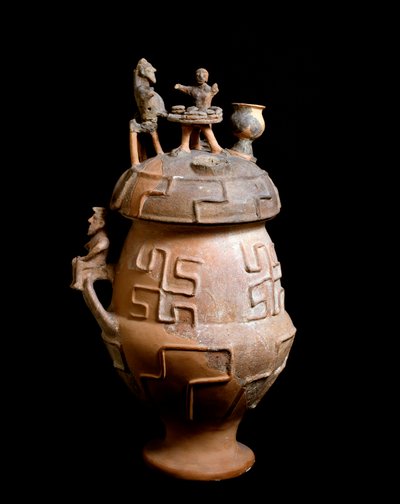 Civiltà etrusca, rito funerario: vaso cinerario da Montescudaio, Italia 650 a.C. da Etruscan