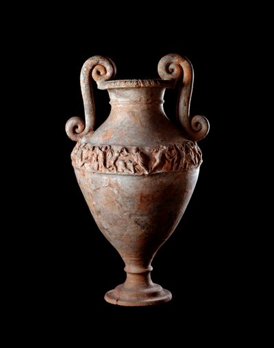 Civiltà etrusca: anfora in terracotta da una tomba di Poggio Sala, Italia IV secolo a.C. Dim 48 cm da Etruscan