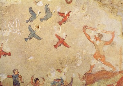 Cacciatore di uccelli, dalla Tomba della Caccia e della Pesca, c.520-10 a.C. da Etruscan