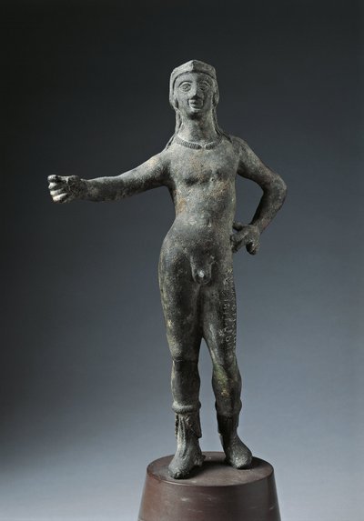 Italia, Provincia di Arezzo, Cortona, Statua di bronzo del Dio Culsans da Etruscan