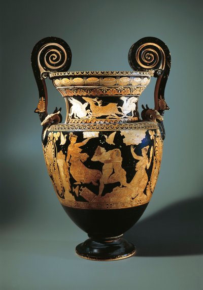 Italia, Lazio, Civita Castellana, Cratere a volute a figure rosse raffigurante Peleo che rapisce Teti, dipinto dal Pittore di Aurora, 360/340 a.C. da Etruscan