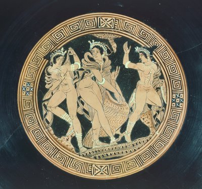 Kylix, dettaglio. Ceramica a figure rosse. Civiltà etrusca, V-IV secolo a.C. da Etruscan