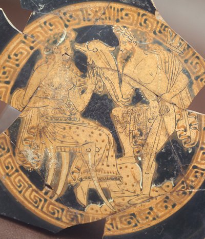 Poseidone e Anfitrite. Ceramica a figure rosse da Civita Castellana (Lazio). Civiltà etrusca, IV secolo a.C. da Etruscan