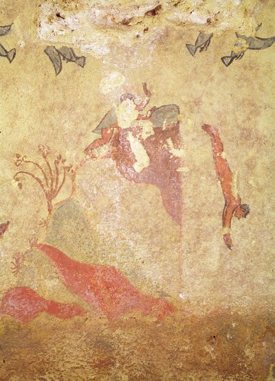 Roccia e subacquei, dalla Tomba della Caccia e della Pesca, c.520-10 a.C. da Etruscan