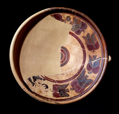 Piatto in terracotta rappresentante animali, 600-590 a.C. da Etruscan