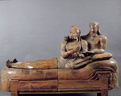 Le spose Gruppo scolpito (sarcofago in terracotta da Cerveteri. VI secolo a.C.) da Etruscan