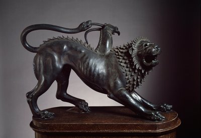 La chimera di Arezzo, uccisa da Bellerofonte - Scultura etrusca, 400-350 a.C. (bronzo) da Etruscan