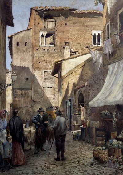 Vecchie case dei Pierleoni a Roma da Ettore Roesler Franz