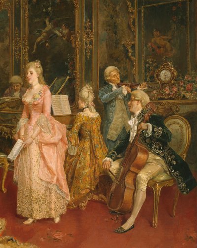 Concerto ai tempi di Mozart (dettaglio) da Ettore Simonetti