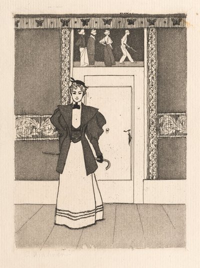 Interno con giovane donna in abito da passeggio da Eugen Kirchner