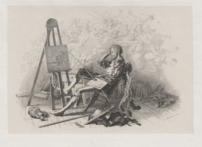 Mattina dopo il ballo in maschera: Emil Theodor Richter al suo cavalletto da Eugen Napoleon Neureuther