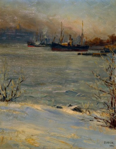 Battelli a vapore presso Beckholmen, Stoccolma da Eugen Prinz von Schweden