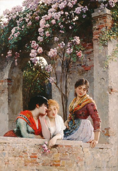 Sulla terrazza da Eugen von Blaas