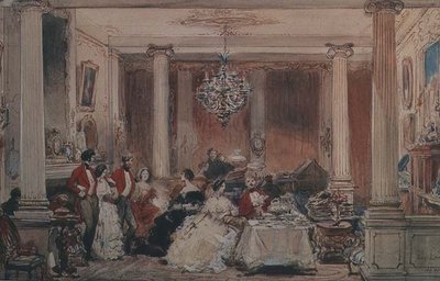 Interno di Colworth House, Bedfordshire da Eugene Louis Lami