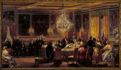 Ricevimento in onore della regina Vittoria e del principe Alberto al castello di Eu il 3 settembre da Eugene Louis Lami