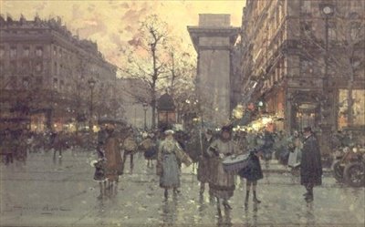La Porte St. Denis, Parigi da Eugene Galien Laloue