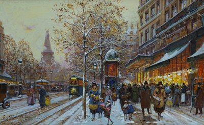 Place de la Republique, Parigi da Eugene Galien Laloue
