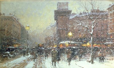 Porte St. Martin, a Parigi da Eugene Galien Laloue
