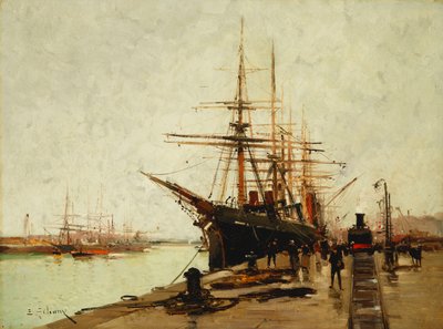 Un porto da Eugene Galien Laloue