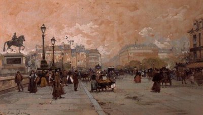 Scena di strada parigina da Eugene Galien Laloue