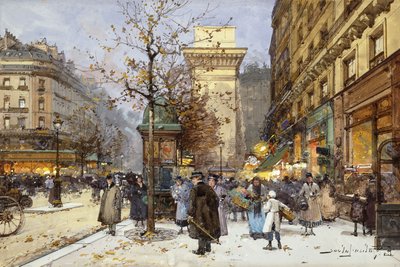 Figure sul Boulevard St. Denis al crepuscolo da Eugene Galien Laloue