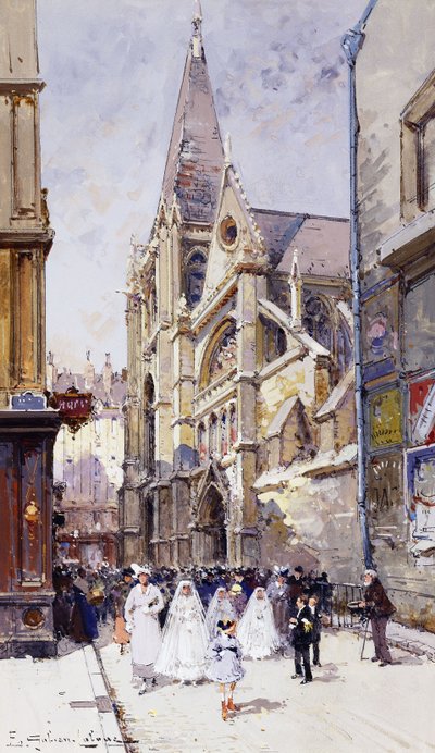 Le Comunioni a Parigi da Eugene Galien Laloue