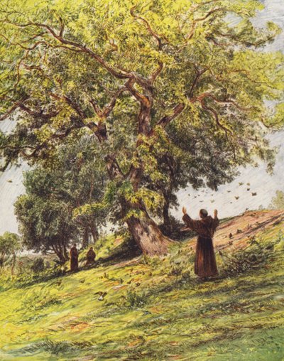San Francesco predica agli uccelli da Eugene (after) Burnand