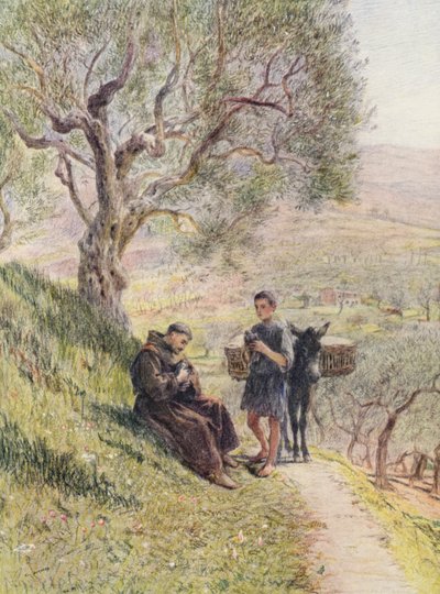 San Francesco doma le tortore selvatiche da Eugene (after) Burnand
