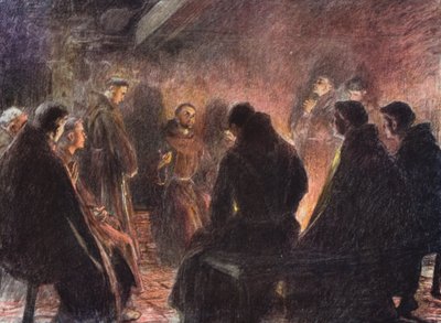 San Francesco e i Frati discorrono di Dio da Eugene (after) Burnand