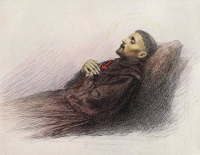 San Francesco sul letto di morte da Eugene (after) Burnand