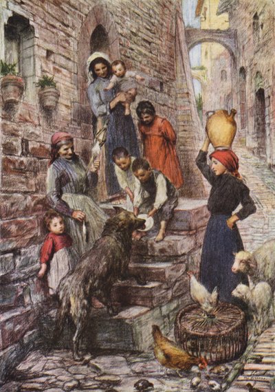 Il lupo di Gubbio dopo la sua conversione da Eugene (after) Burnand