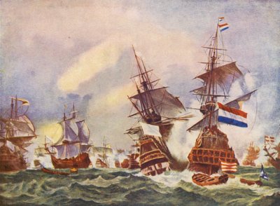 Una battaglia navale al largo di Texel da Eugene (after) Isabey