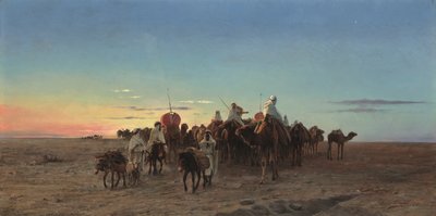 La carovana al crepuscolo da Eugene Alexis Girardet