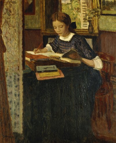 Ragazza che scrive da Eugene Antoine Durenne