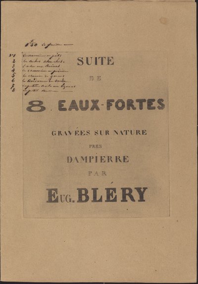 8 acqueforti incise dal vero da Eugene Bléry