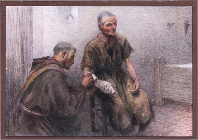 Frate Bentivoglia cura un lebbroso da Eugene Burnand