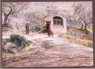 San Francesco fa girare più volte Fra Masseo per trovare la strada che deve percorrere da Eugene Burnand