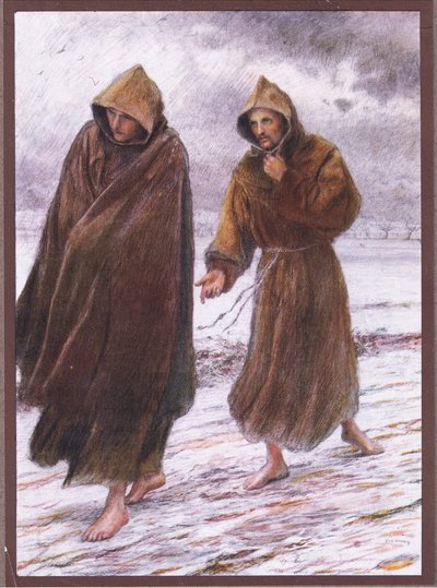 San Francesco indica a Fra Leo dove si trova la perfetta gioia da Eugene Burnand