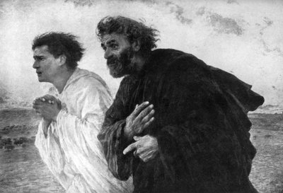 Gli apostoli Pietro e Giovanni al mattino della resurrezione, 1926 da Eugene Burnand