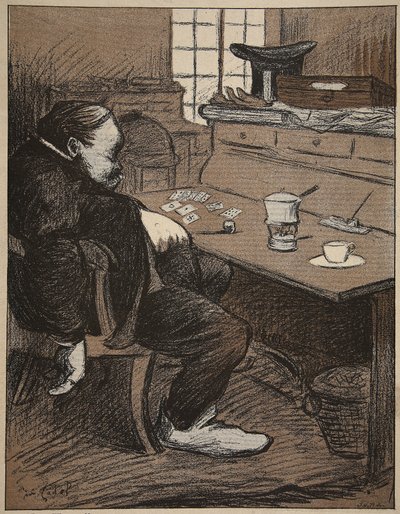 Al lavoro, una pausa dalle carte e dal caffè!, illustrazione da 