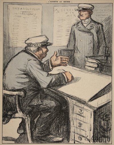 Due gentiluomini marittimi nei loro uffici, illustrazione da 
