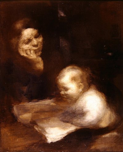 Madre e Bambino che Leggono da Eugène Carrière