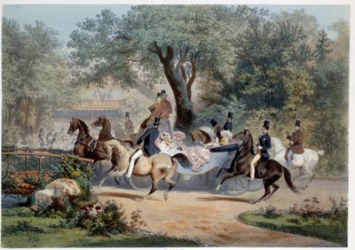 Scena di passeggiata al Pré Catelan a Parigi da Eugene Charles Francois Guerard