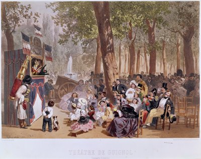 Il Teatro Guignol sugli Champs Elysees, 1856 da Eugene Charles Francois Guerard