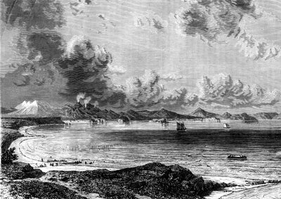 Lago Taupo, Isola del Nord, Nuova Zelanda, 1886 da Eugene Ciceri